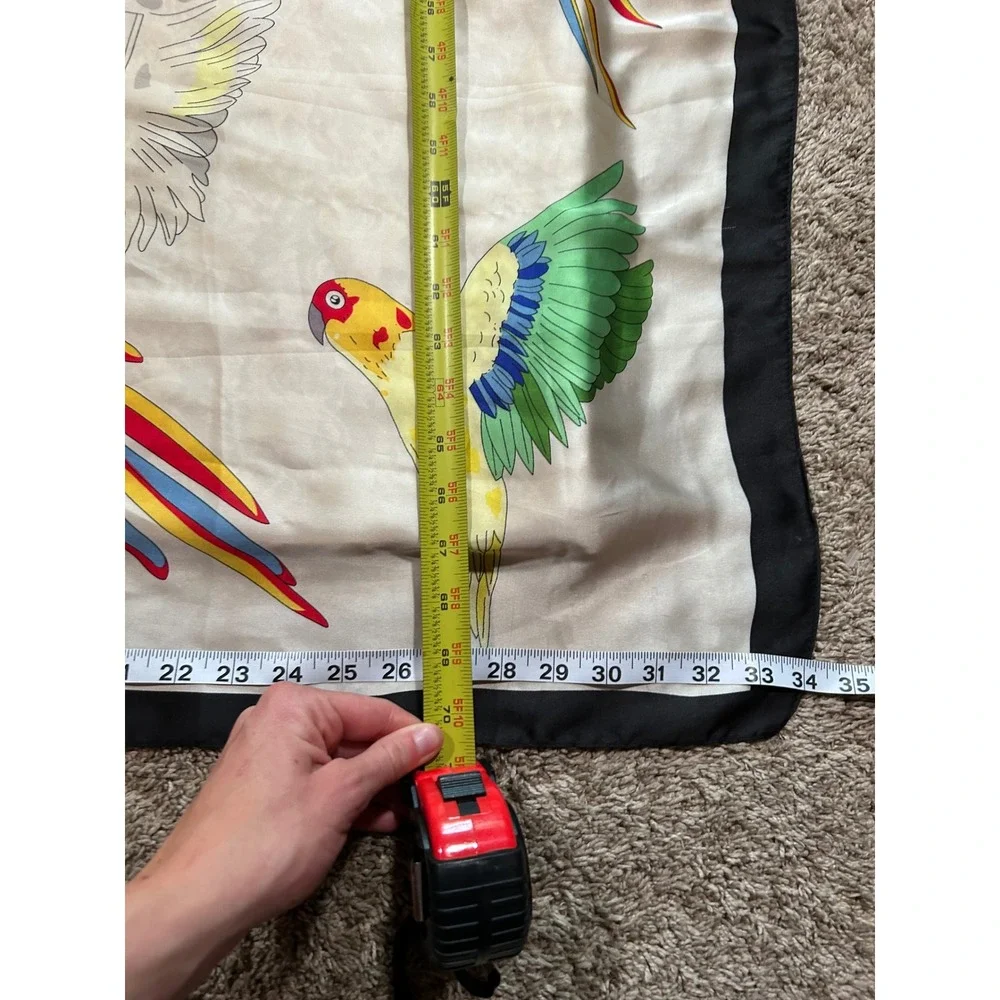 Tropical Bird Oversized Satin Scarf Wrap Resort Wear Vacation Beach Costal